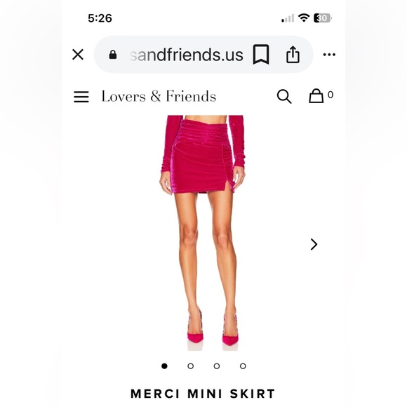 Lovers + Friends Fuchsia Velvet Mini Skirt - Picture 2 of 5